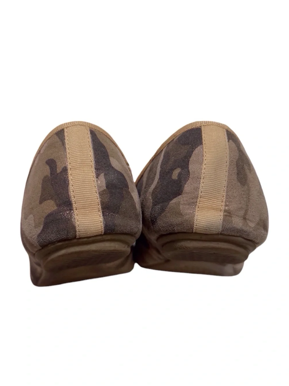 Lands' End Glistening Camo-Look Ballet Flats Metallic Sheen Size 9